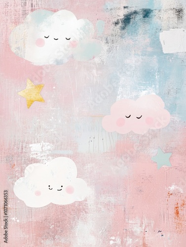 Whimsical Dreamscapes: A Gentle Journey Through Pastel Clouds and Starry Imagination