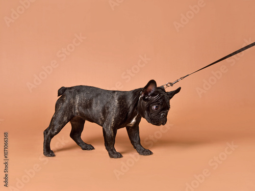 French Bulldog puppy on leash photo