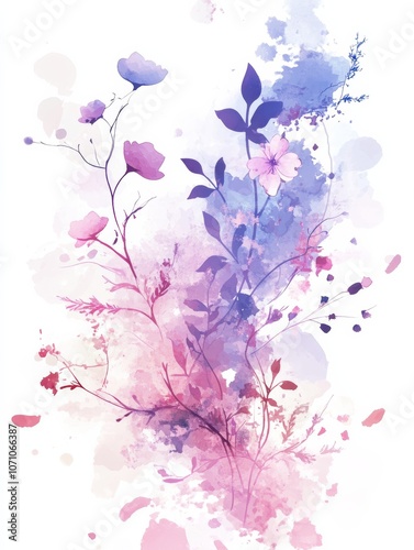 Dreamy Whispers of Nature: An Ethereal Watercolor Escape in Pastel Hues