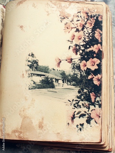 Vintage Scrapbook of Nostalgia: Evoking MemoriesAntique Florals and Aged Brushstrokes