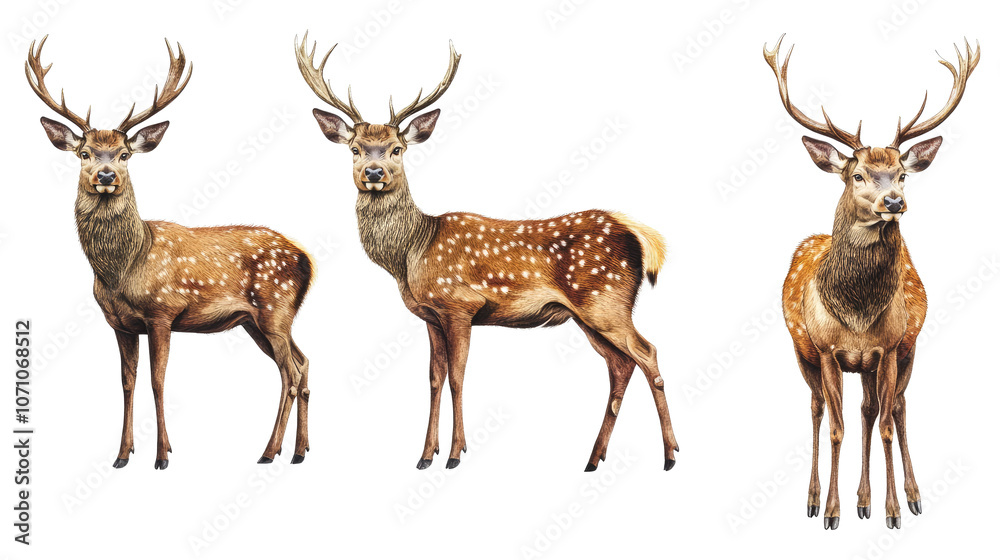 custom made wallpaper toronto digitalRed Deer Portraits on Transparent Background Generative AI