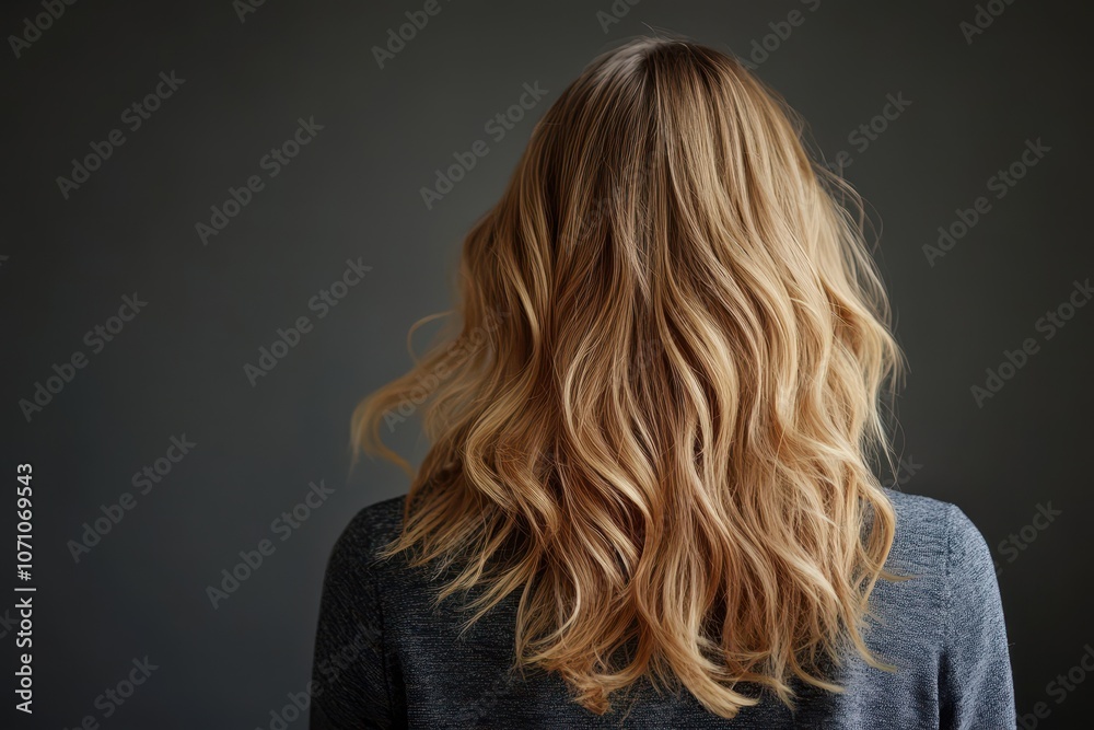 Fototapeta premium Blond hair in waves from behind