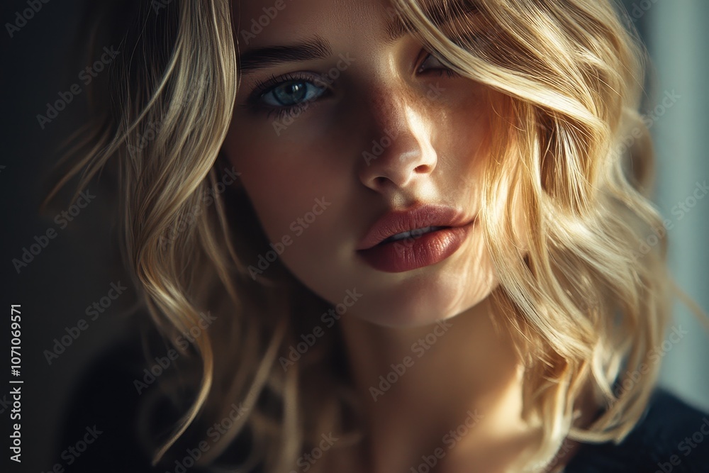 Naklejka premium Blonde haired fashion model portrait