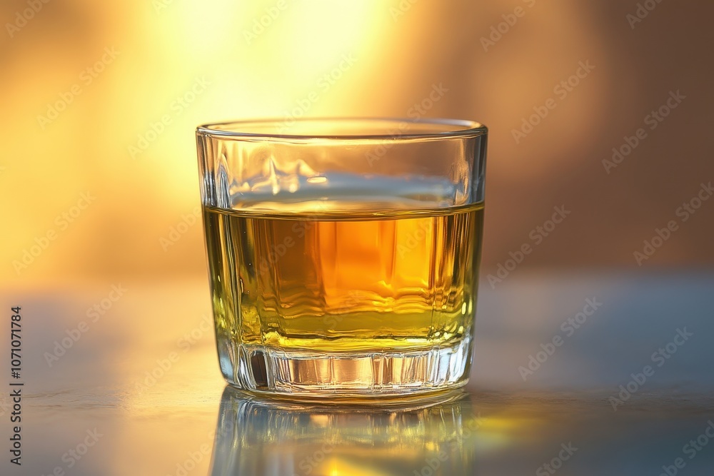 Clear glass with cod liver oil Clear glass with cod liver oil