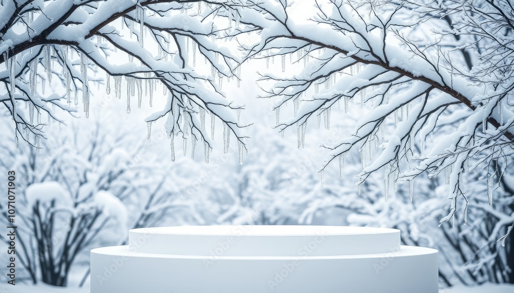 Fototapeta premium Winter Wonderland with Icicles and Snow