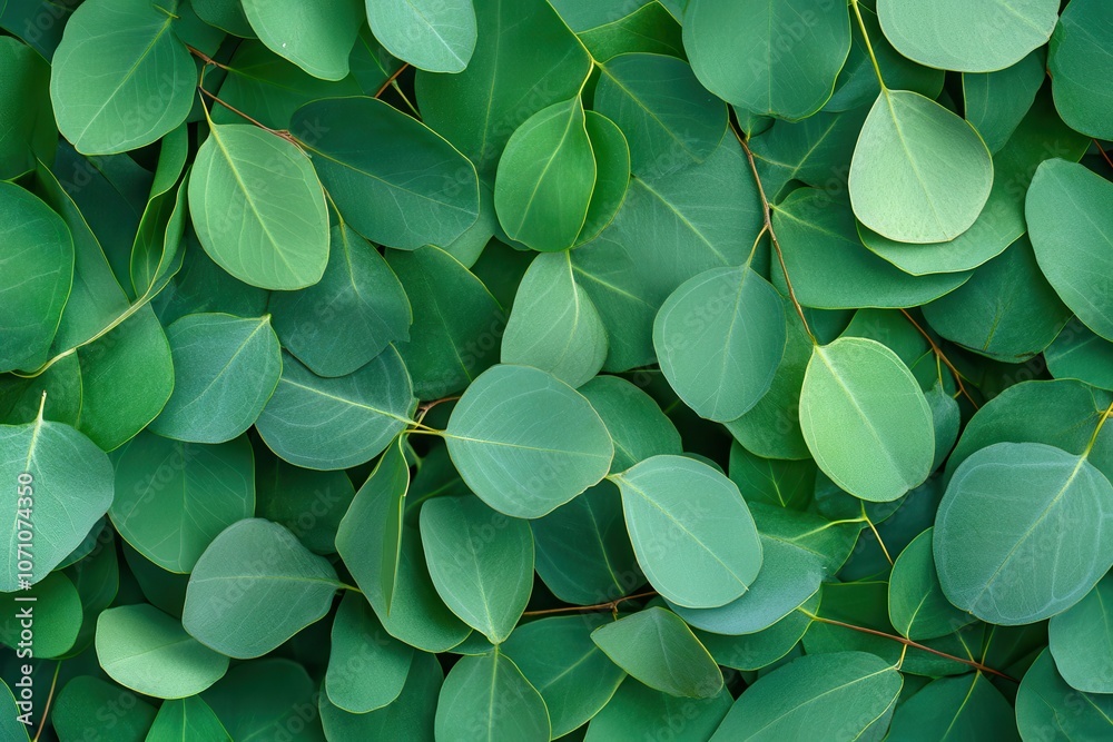 Eucalyptus foliage backdrop Branches and leaves on a fresh green surface Spa and aromatherapy with eucalyptus oil Eucalyptus foliage backdrop Branches and leaves on a fresh green surface Spa and aromatherapy with eucalyptus oil