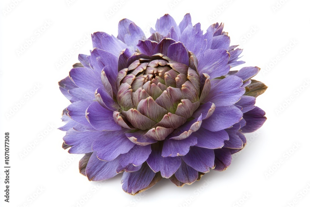 Fototapeta premium Isolated purple edible bud of an artichoke flower on white