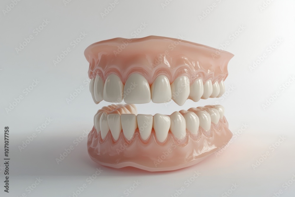Obraz premium 3D Render of Teeth Model, Front View on White Background