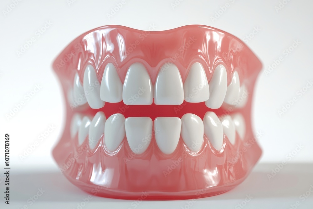 Obraz premium 3D Render of Teeth Model, Front View on White Background