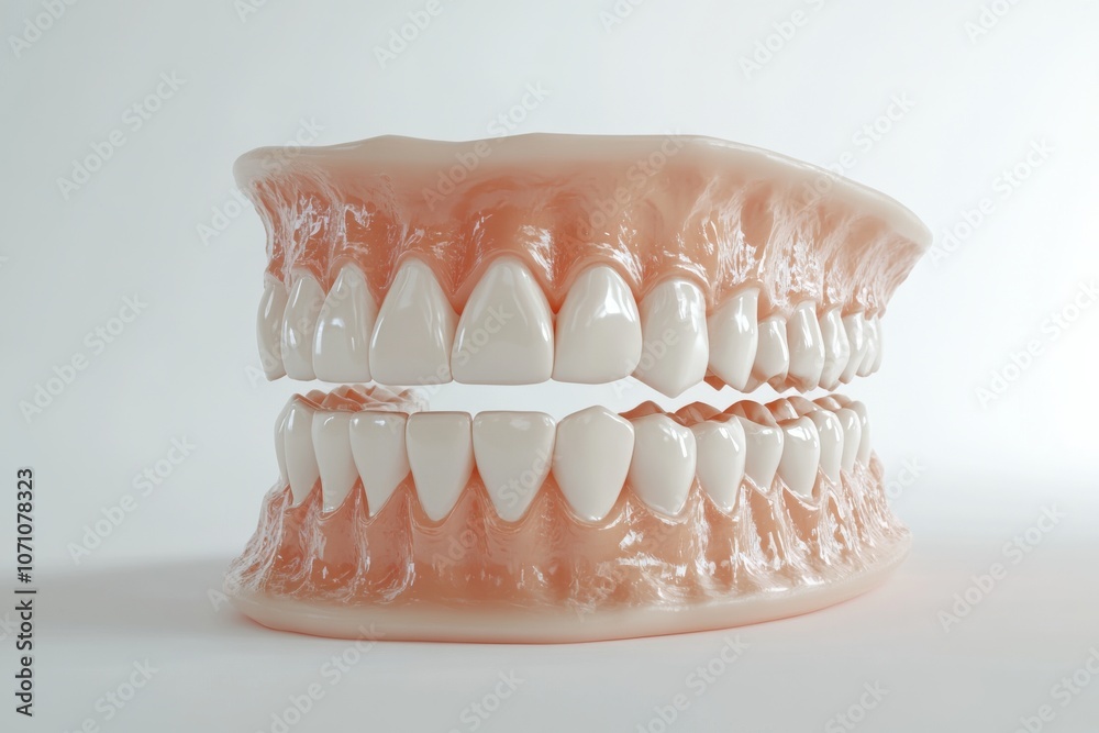 Obraz premium 3D Render of Teeth Model, Front View on White Background