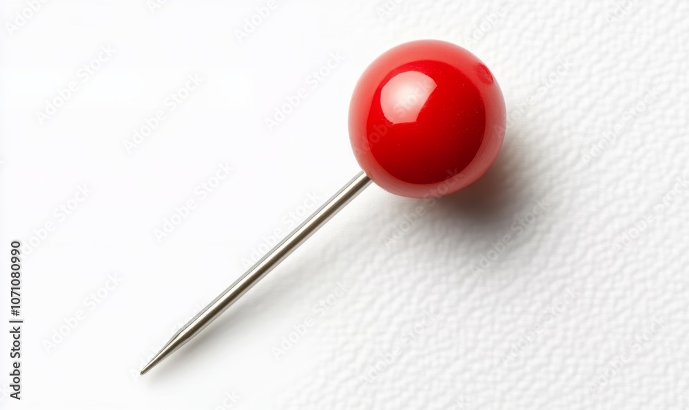 Red pin, push pin on transparent background Red pin, push pin on transparent background