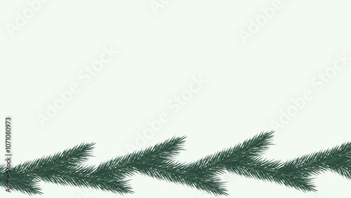 Christmas tree branches border background with copy space | fir tree branches ornament