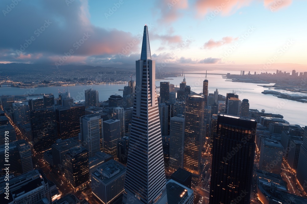 Naklejka premium Explore the Stunning Skyline of San Francisco at Dusk