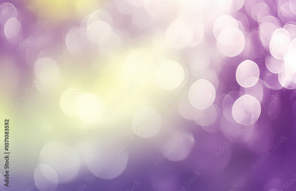 Obraz premium Abstract blurred background with a green and blue gradient, accented by purple and yellow elements