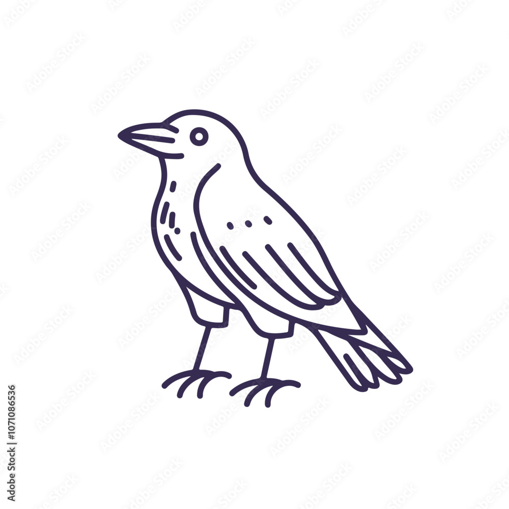Raven Bird Line Icon Outline Vector Sign Linear Raven Bird Line Icon Outline Vector Sign Linear
