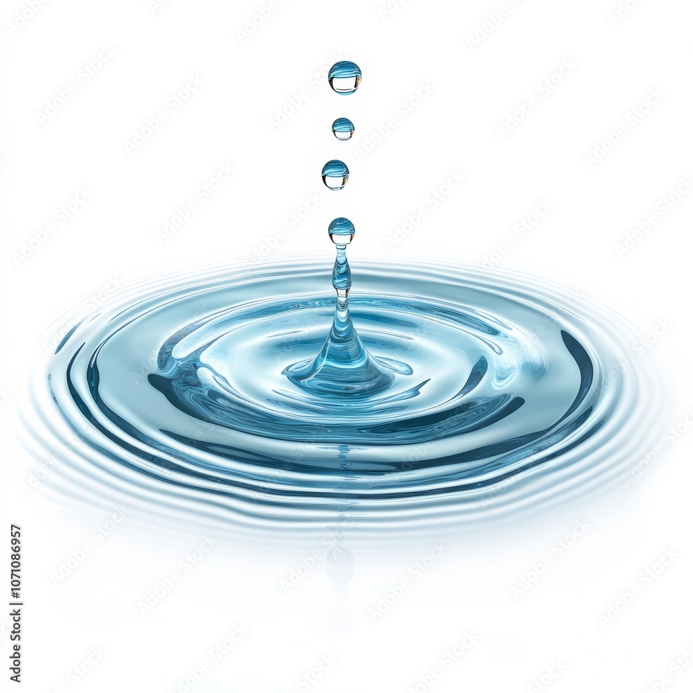 A soft wave of clear blue water with a gentle ripple effect, isolated on a white background, symbolizing cleanliness and fluidity A soft wave of clear blue water with a gentle ripple effect, isolated on a white background, symbolizing cleanliness and fluidity