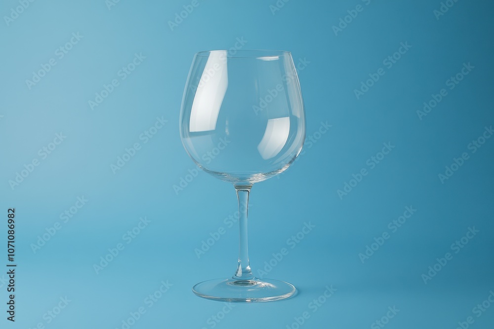 Wine glass bottom on blue backdrop