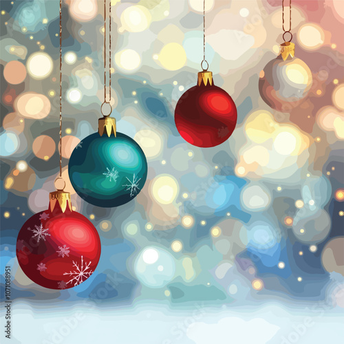 Festive Merry Christmas and New Year Holidays Background