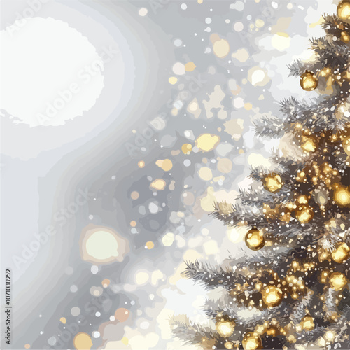 Festive Christmas Bokeh Lights Background Design