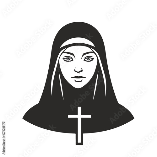 Nun Avatar Holding Cross Happy Easter Image