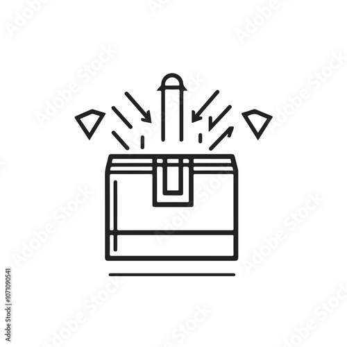 Exchange of Goods Line Icon and Return Parcel Sign - Professional Vector Illustration