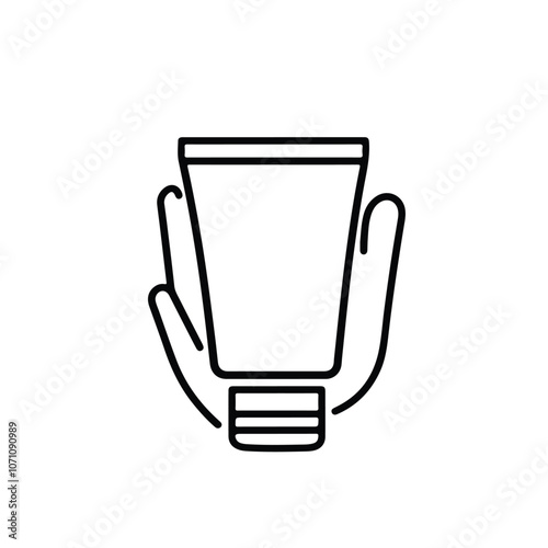 Care for Your Skin with Hand Cream Tube Icon for Skincare Beauty