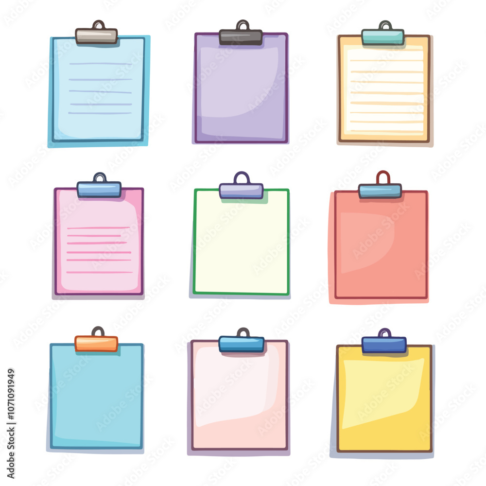 Blank Paper Sticky Note Flat Set for Notebooks - Office Supplies Mockup Blank Paper Sticky Note Flat Set for Notebooks - Office Supplies Mockup