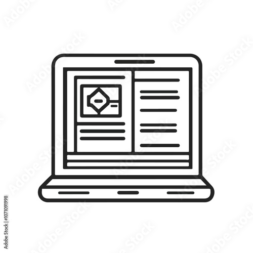 Online Magazine Line Icon Outline Vector Sign