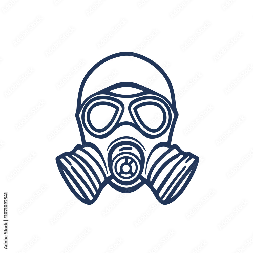 Professional Safety Engineering Respirator Line Icon Professional Safety Engineering Respirator Line Icon