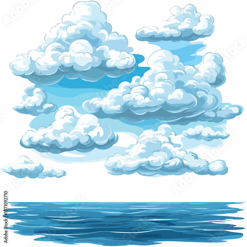 Serene Summer Cloud Background Vector Illustration