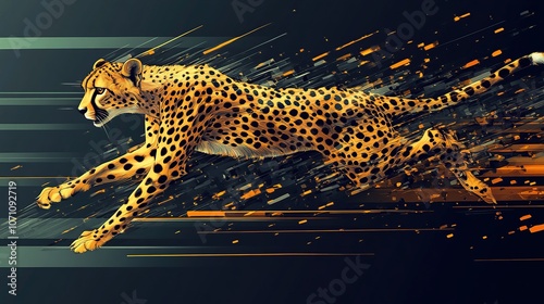 Cheetah in Motion: Blur of Speed photo