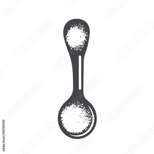Spoon with Sugar Vector Icon - Filled Flat Sign