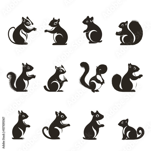 Editable Stroke Line Squirrel Icon Template