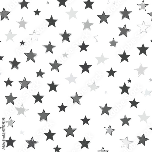 Retro White and Grey Star Seamless Pattern Background