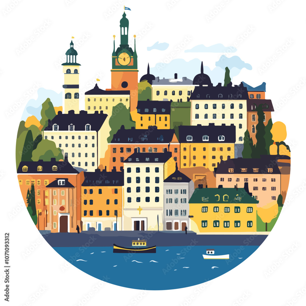 Sweden Vector Illustration Isolated on White Background