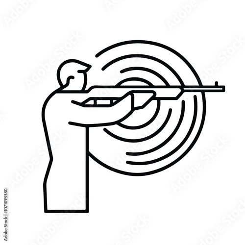 Biathlon Target Line Icon for Winter Sport Concepts