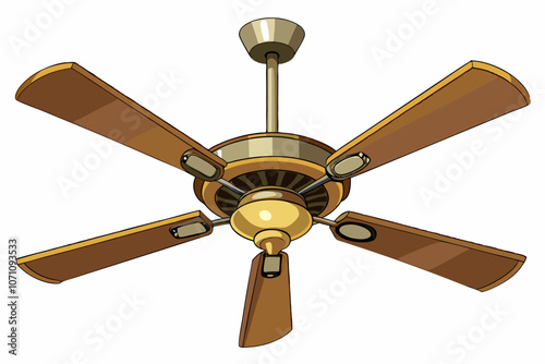 Ceiling fan isolated on white background vector illustration  photo
