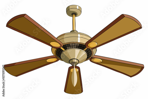Ceiling fan isolated on white background vector illustration 