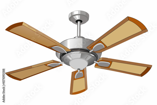 Ceiling fan isolated on white background vector illustration 