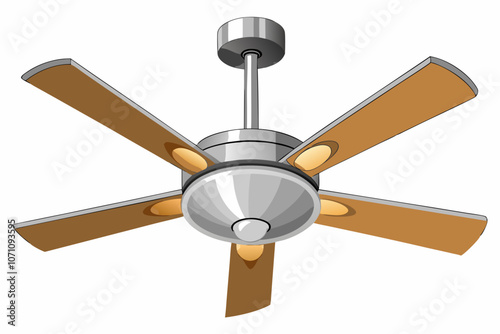 Ceiling fan isolated on white background vector illustration  photo