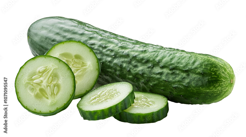 Cucumber and slices isolated Cucumber and slices isolated