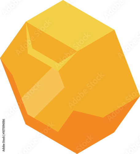 Gold nugget shining, representing treasure hunting, wealth, and prosperity