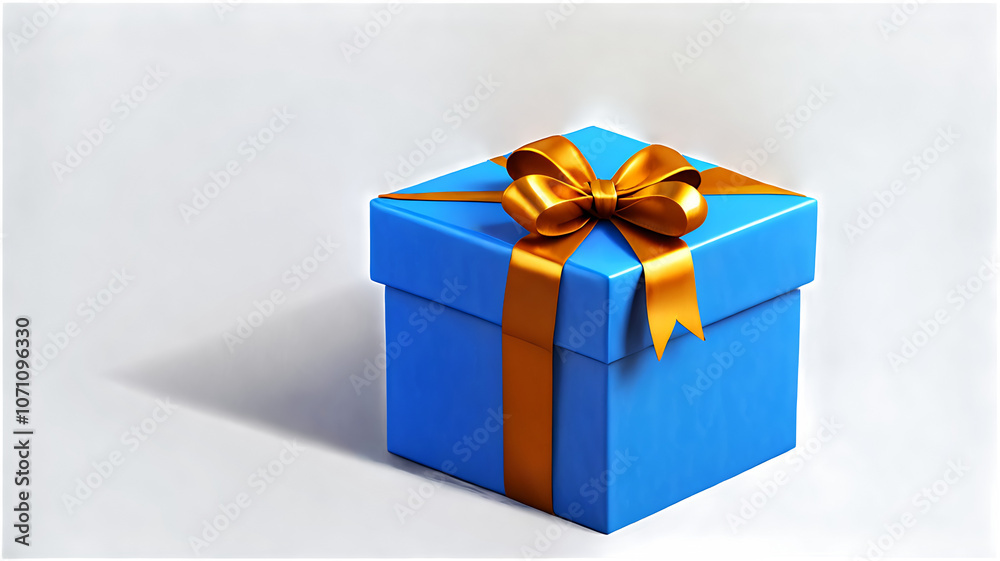 Obraz premium gift box with a gold ribbon. Perfect for luxury branding, wedding invitations, or elegant digital content.
