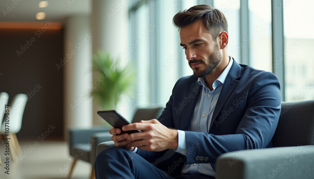 custom made wallpaper toronto digitalBusinessman Using Tablet in Modern Office