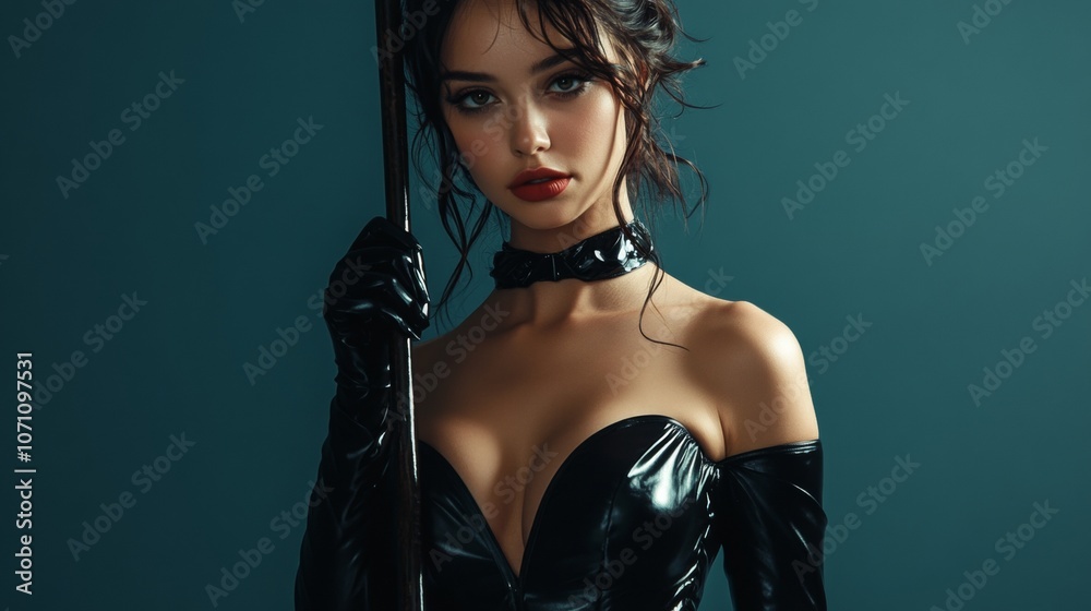 beautiful woman in a black suit on greenish background beautiful woman in a black suit on greenish background