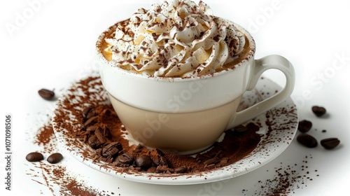 Whipped Cream Coffee Cup with Cocoa Powder