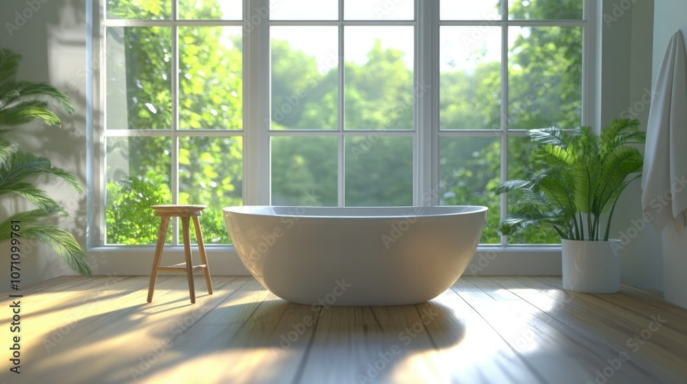 Fototapeta premium Serene Bathroom Oasis