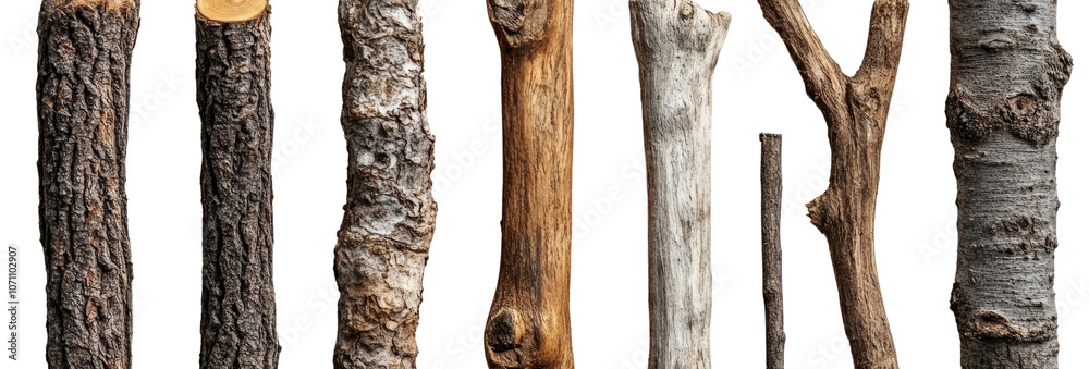 Naklejka premium Rustic Wooden Logs Collection