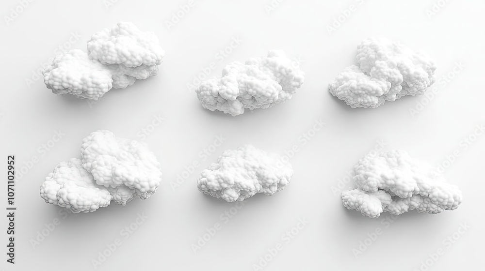 Fluffy White Clouds in Various Formations on a Light Backdrop Generative AI Fluffy White Clouds in Various Formations on a Light Backdrop Generative AI