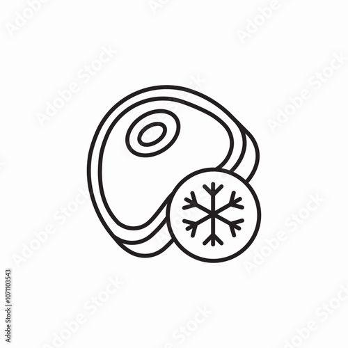 frozen meat icon sign vector